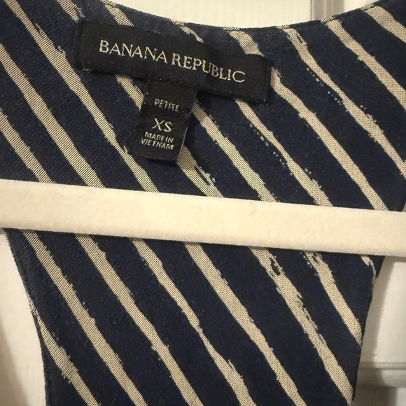 Banana Republic Navy and Cream Striped Blouse - Picture 1 of 2